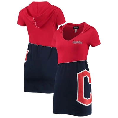 Shop Refried Apparel Red/navy Cleveland Guardians Hoodie Dress