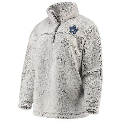 Shop G-iii 4her By Carl Banks Gray Toronto Maple Leafs Sherpa Quarter-zip Pullover Jacket