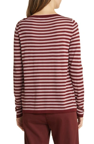 Shop Max Mara Favola Stripe Virgin Wool Sweater In Brick Red