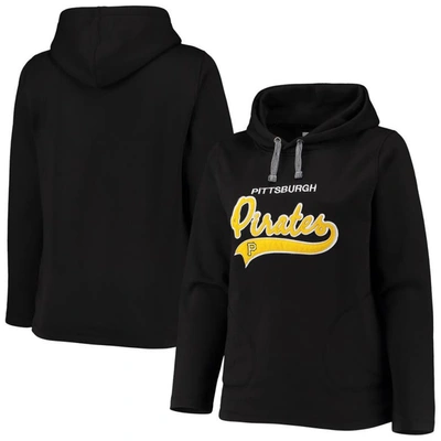 Shop Soft As A Grape Black Pittsburgh Pirates Plus Size Side Split Pullover Hoodie