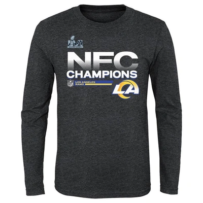 Shop Fanatics Youth  Branded Heathered Charcoal Los Angeles Rams 2021 Nfc Champions Locker Room Trophy Col In Heather Charcoal