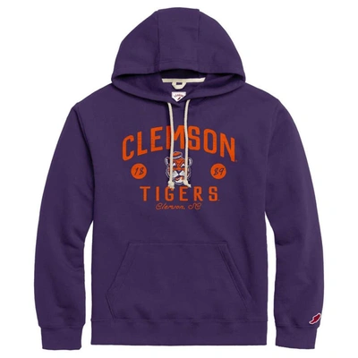 Shop League Collegiate Wear Purple Clemson Tigers Bendy Arch Essential Pullover Hoodie