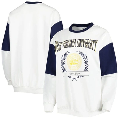 Shop Gameday Couture White West Virginia Mountaineers It's A Vibe Dolman Pullover Sweatshirt