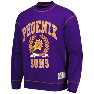 Shop Tommy Jeans Purple Phoenix Suns Peter French Terry Pullover Crew Sweatshirt