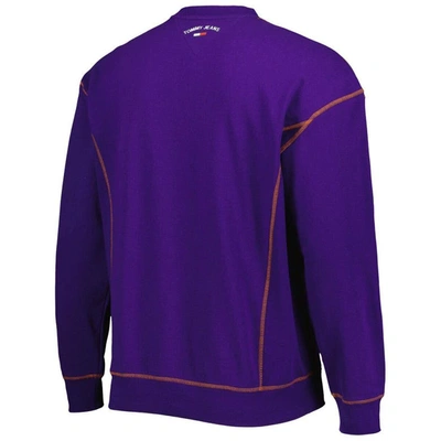 Shop Tommy Jeans Purple Phoenix Suns Peter French Terry Pullover Crew Sweatshirt