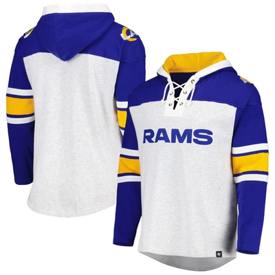 Shop 47 ' Los Angeles Rams Heather Gray Gridiron Lace-up Pullover Hoodie