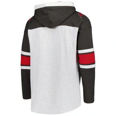 Shop 47 ' Tampa Bay Buccaneers Heather Gray Gridiron Lace-up Pullover Hoodie