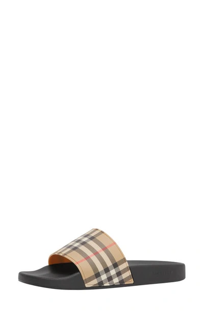Burberry Furley Vintage Check Slide Sandals In Archive Beige