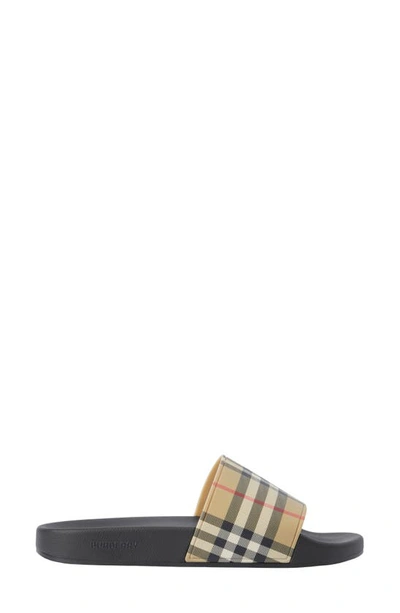 Shop Burberry Furley Vintage Check Slide Sandal In Archive Beige