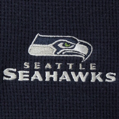 Shop Dunbrooke Navy Seattle Seahawks Logo Maverick Thermal Henley Long Sleeve T-shirt