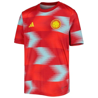 Shop Adidas Originals Youth Adidas Red Colombia National Team 2022/23 Away Pre-match Top