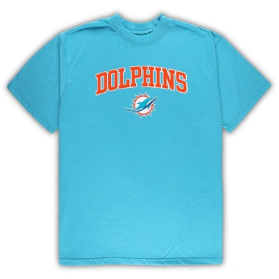 Shop Concepts Sport Aqua/heather Gray Miami Dolphins Big & Tall T-shirt & Pajama Pants Sleep Set