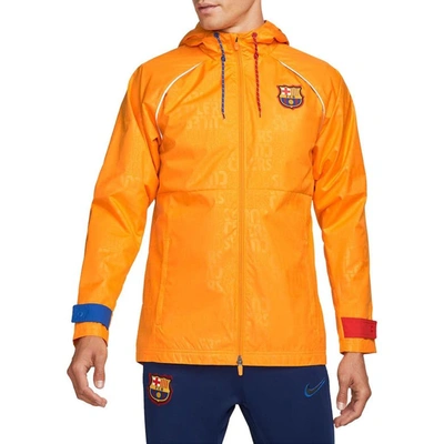 Shop Nike Orange Barcelona All-weather Full-zip Jacket