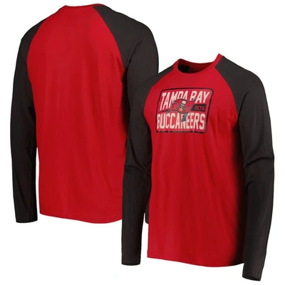 Shop New Era Red Tampa Bay Buccaneers Current Raglan Long Sleeve T-shirt