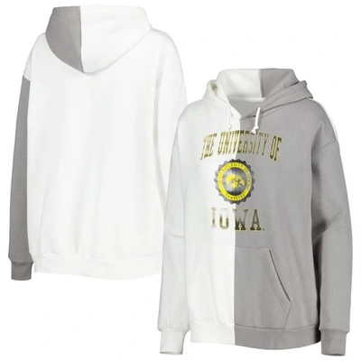 Shop Gameday Couture Gray/white Iowa Hawkeyes Split Pullover Hoodie