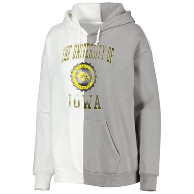 Shop Gameday Couture Gray/white Iowa Hawkeyes Split Pullover Hoodie