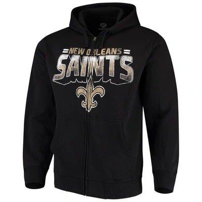 Shop G-iii Sports By Carl Banks Black New Orleans Saints Perfect Season Full-zip Hoodie