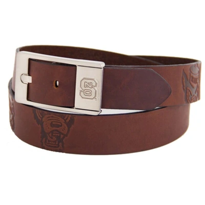 Shop Eagles Wings North Carolina State Wolfpack Brandish Leather Belt In Brown