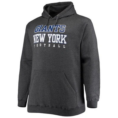 Shop Fanatics Branded Heathered Charcoal New York Giants Big & Tall Practice Pullover Hoodie In Heather Charcoal
