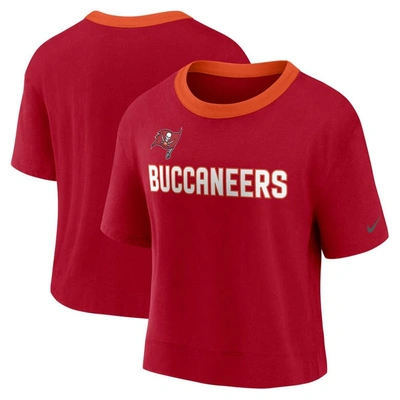 Shop Nike Red Tampa Bay Buccaneers High Hip Fashion Cropped Top