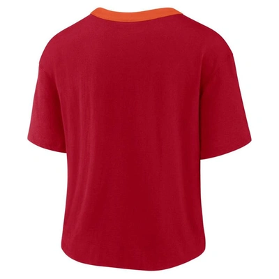 Shop Nike Red Tampa Bay Buccaneers High Hip Fashion Cropped Top