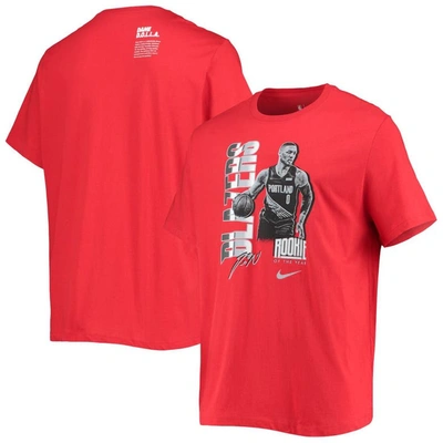 Shop Nike Damian Lillard Red Portland Trail Blazers Select Series Rookie Of The Year Name And Number T-sh