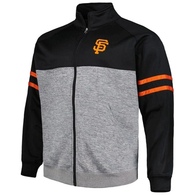 Shop Profile Black/heather Gray San Francisco Giants Big & Tall Raglan Full-zip Track Jacket