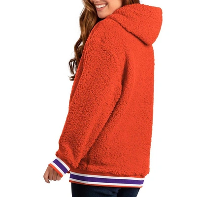 Shop G-iii 4her By Carl Banks Orange Clemson Tigers Game Over Sherpa Pullover Hoodie