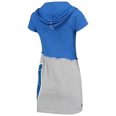 Shop Refried Apparel Royal/gray Indianapolis Colts Sustainable Hooded Mini Dress