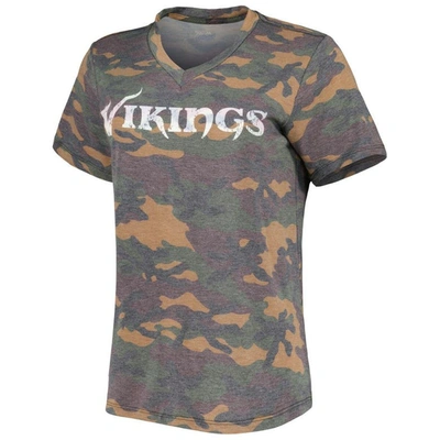 Shop Industry Rag Justin Jefferson Camo Minnesota Vikings Name & Number Tri-blend V-neck T-shirt