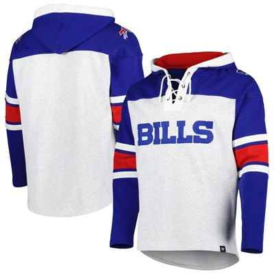 Shop 47 ' Buffalo Bills Heather Gray Gridiron Lace-up Pullover Hoodie
