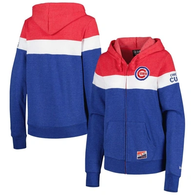 Shop New Era Heather Royal Chicago Cubs Colorblock Full-zip Hoodie Jacket