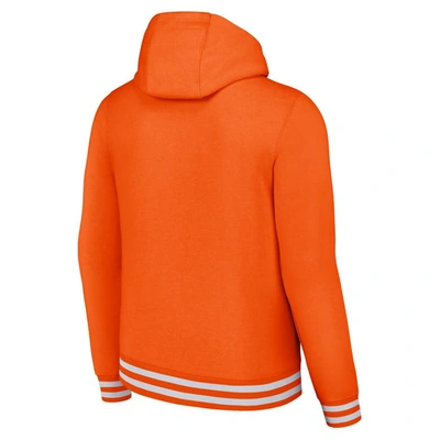 Shop Nike Orange Clemson Tigers Distressed Sketch Retro Fitted Pullover Hoodie