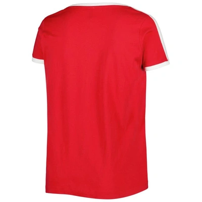 Shop Soft As A Grape Red Washington Nationals Plus Size V-neck T-shirt