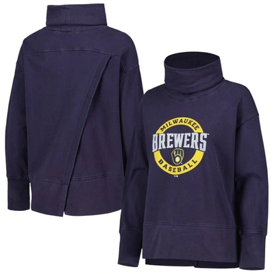 Shop Levelwear Navy Milwaukee Brewers Sunset Farm Team Pullover Sweatshirt