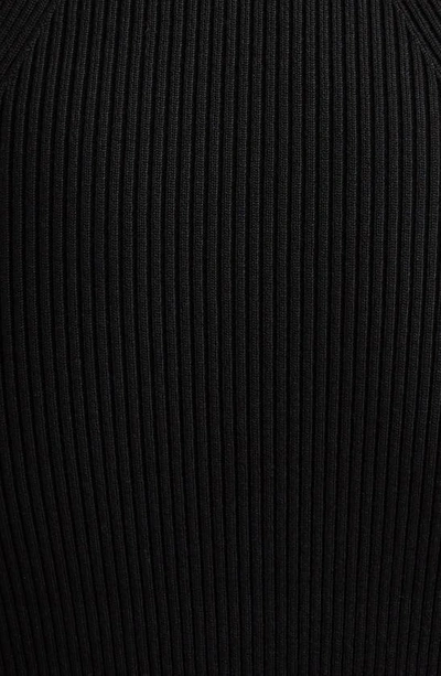Shop Alexander Mcqueen Wool Blend Mixed Rib Midi Pencil Skirt In 1000 Black