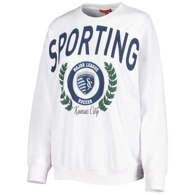 Shop Mitchell & Ness White Sporting Kansas City Logo 2.0 Pullover Sweatshirt