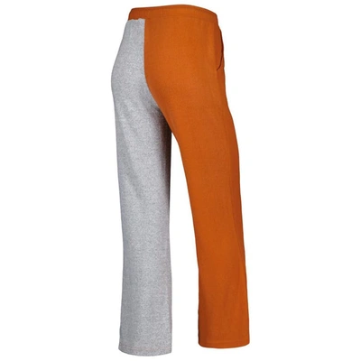 Shop Zoozatz Texas Orange/gray Texas Longhorns Colorblock Cozy Tri-blend Lounge Pants In Burnt Orange