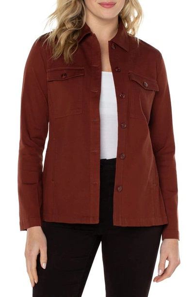 Liverpool Peplum Shacket In Brunette