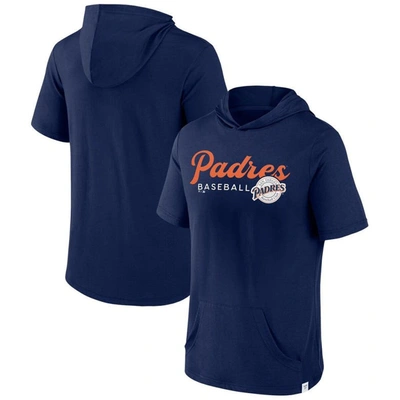 Shop Fanatics Branded Navy San Diego Padres Offensive Strategy Short Sleeve Pullover Hoodie
