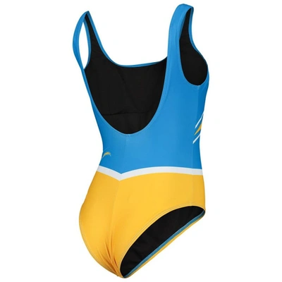 Shop Foco Powder Blue Los Angeles Chargers Team One-piece Swimsuit