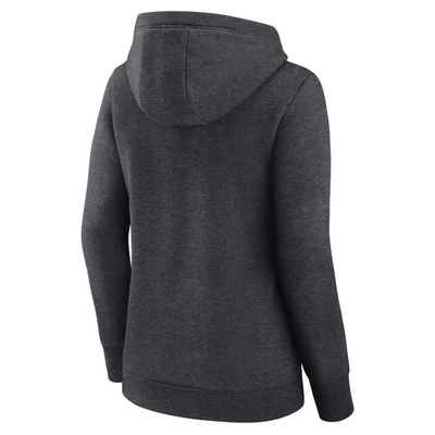 Fanatics Branded Heather Charcoal Chicago Cubs Simplicity Crossover V-neck Pullover Hoodie In Heather Charcoal
