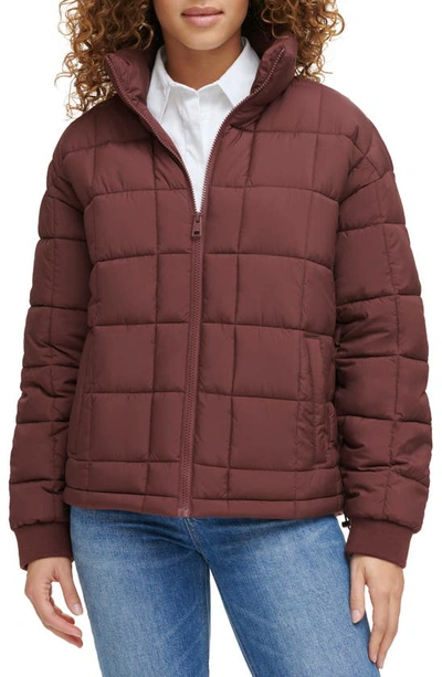 Shop Levi's 733™ Box Quilted Puffer Jacket In Decadent Chocolate