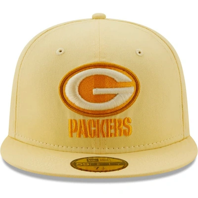 Shop New Era Yellow Green Bay Packers 100 Seasons The Pastels 59fifty Fitted Hat