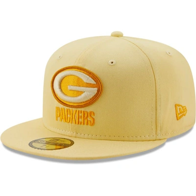 Shop New Era Yellow Green Bay Packers 100 Seasons The Pastels 59fifty Fitted Hat