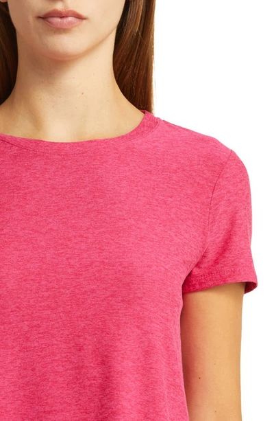 Shop Beyond Yoga On The Down Low T-shirt In Cranberry Heather