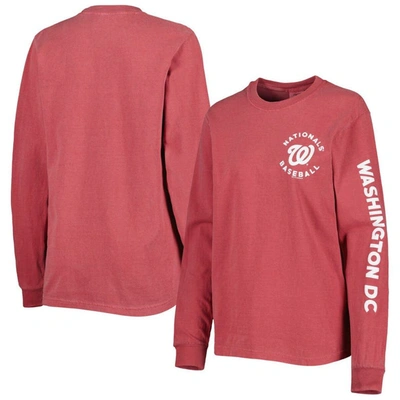 Shop Soft As A Grape Red Washington Nationals Team Pigment Dye Long Sleeve T-shirt