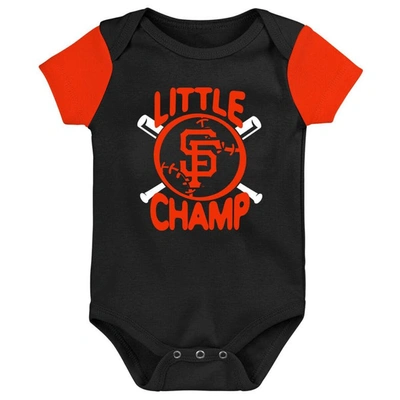 Shop Outerstuff Newborn & Infant Black/orange San Francisco Giants Little Champ Three-pack Bodysuit Bib & Booties Se