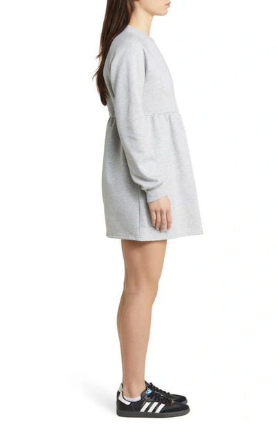 Shop Bp. Long Sleeve Fleece Swing Dress In Grey Soft Heather