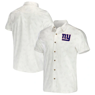 Shop Nfl X Darius Rucker Collection By Fanatics White New York Giants Woven Button-up T-shirt